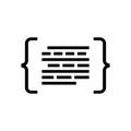 code brackets with letters nlp glyph icon vector illustration