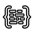 code brackets with letters nlp line icon vector illustration Royalty Free Stock Photo