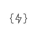 Code Brackets line icon