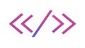 Code Brackets Programming Icon, Web Development Software, vector design Generative AI Royalty Free Stock Photo