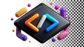 Code brackets, programming and software development icon png transparent image Generative AI