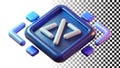 Code brackets symbol, programming code, coding icon, script symbol, developer icon png transparent image Generative AI