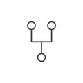 Code branch icon set. merge data request vector symbol. route code sign in filled and outlined style