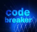 Code Breaker Digital Design Demonstrates Cryptography And Access Decoding - 3d Illustration