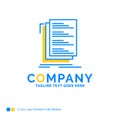 Code, coding, compile, files, list Blue Yellow Business Logo tem