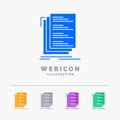 Code, coding, compile, files, list 5 Color Glyph Web Icon Template isolated on white. Vector illustration Royalty Free Stock Photo