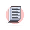 Code, coding, compile, files, list Flat Color Icon Vector