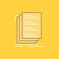 Code, coding, compile, files, list Flat Line Filled Icon. Beautiful Logo button over yellow background for UI and UX, website or