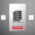 Code, coding, compile, files, list Glyph Icon in Carousal Pagination Slider Design & Red Download Button Royalty Free Stock Photo