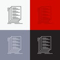Code, coding, compile, files, list Icon Over Various Background. Line style design, designed for web and app. Eps 10 vector Royalty Free Stock Photo