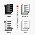 Code, coding, compile, files, list Icon in Thin, Regular, Bold Line and Glyph Style. Vector illustration Royalty Free Stock Photo