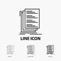 Code, coding, compile, files, list Icon in Thin, Regular and Bold Line Style. Vector illustration Royalty Free Stock Photo