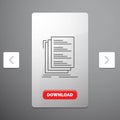 Code, coding, compile, files, list Line Icon in Carousal Pagination Slider Design & Red Download Button Royalty Free Stock Photo