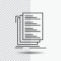 Code, coding, compile, files, list Line Icon on Transparent Background. Black Icon Vector Illustration Royalty Free Stock Photo