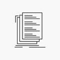 Code, coding, compile, files, list Line Icon. Vector isolated illustration Royalty Free Stock Photo