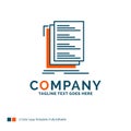 Code, coding, compile, files, list Logo Design. Blue and Orange