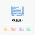 Code, coding, computer, monoblock, laptop 5 Color Line Web Icon Template isolated on white. Vector illustration Royalty Free Stock Photo