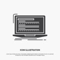 Code, coding, computer, monoblock, laptop Icon. glyph vector gray symbol for UI and UX, website or mobile application Royalty Free Stock Photo