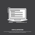 Code, coding, computer, monoblock, laptop Icon. glyph vector symbol for UI and UX, website or mobile application Royalty Free Stock Photo