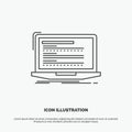 Code, coding, computer, monoblock, laptop Icon. Line vector gray symbol for UI and UX, website or mobile application Royalty Free Stock Photo