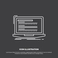 Code, coding, computer, monoblock, laptop Icon. Line vector symbol for UI and UX, website or mobile application Royalty Free Stock Photo