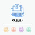 Code, coding, computer, monoblock, screen 5 Color Line Web Icon Template isolated on white. Vector illustration Royalty Free Stock Photo