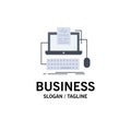 Code, coding, computer, monoblock, screen Flat Color Icon Vector Royalty Free Stock Photo