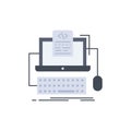Code, coding, computer, monoblock, screen Flat Color Icon Vector Royalty Free Stock Photo
