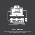 Code, coding, computer, monoblock, screen Icon. glyph vector symbol for UI and UX, website or mobile application Royalty Free Stock Photo