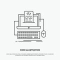Code, coding, computer, monoblock, screen Icon. Line vector gray symbol for UI and UX, website or mobile application Royalty Free Stock Photo