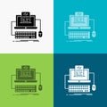 Code, coding, computer, monoblock, screen Icon Over Various Background. glyph style design, designed for web and app. Eps 10 Royalty Free Stock Photo