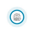 Code, coding, computer, monoblock, screen Line Icon. Vector isolated illustration Royalty Free Stock Photo