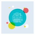 Code, coding, computer, monoblock, screen White Line Icon colorful Circle Background Royalty Free Stock Photo