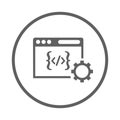 Code, coding, development icon. Gray vector graphics Royalty Free Stock Photo