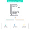 Code, coding, doc, programming, script Business Flow Chart Design with 3 Steps. Line Icon For Presentation Background Template Royalty Free Stock Photo