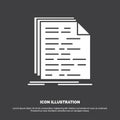Code, coding, doc, programming, script Icon. glyph vector symbol for UI and UX, website or mobile application Royalty Free Stock Photo