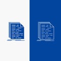 Code, coding, doc, programming, script Line and Glyph web Button in Blue color Vertical Banner for UI and UX, website or mobile Royalty Free Stock Photo