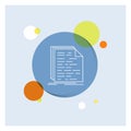 Code, coding, doc, programming, script White Line Icon colorful Circle Background Royalty Free Stock Photo