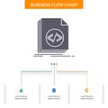 Code, coding, file, programming, script Business Flow Chart Design with 3 Steps. Glyph Icon For Presentation Background Template Royalty Free Stock Photo