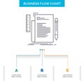 Code, coding, file, programming, script Business Flow Chart Design with 3 Steps. Line Icon For Presentation Background Template Royalty Free Stock Photo