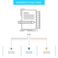 Code, coding, file, programming, script Business Flow Chart Design with 3 Steps. Line Icon For Presentation Background Template Royalty Free Stock Photo