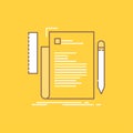 Code, coding, file, programming, script Flat Line Filled Icon. Beautiful Logo button over yellow background for UI and UX, website Royalty Free Stock Photo