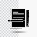 Code, coding, file, programming, script Glyph Icon on Transparent Background. Black Icon Royalty Free Stock Photo