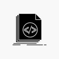 Code, coding, file, programming, script Glyph Icon. Vector isolated illustration Royalty Free Stock Photo