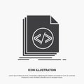 Code, coding, file, programming, script Icon. glyph vector gray symbol for UI and UX, website or mobile application Royalty Free Stock Photo