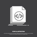 Code, coding, file, programming, script Icon. glyph vector symbol for UI and UX, website or mobile application Royalty Free Stock Photo