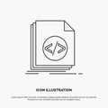 Code, coding, file, programming, script Icon. Line vector gray symbol for UI and UX, website or mobile application Royalty Free Stock Photo