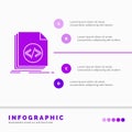 Code, coding, file, programming, script Infographics Template for Website and Presentation. GLyph Purple icon infographic style Royalty Free Stock Photo
