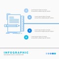 Code, coding, file, programming, script Infographics Template for Website and Presentation. Line Blue icon infographic style Royalty Free Stock Photo