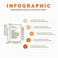 Code, coding, file, programming, script Infographics Template for Website and Presentation. Line Gray icon with Orange infographic Royalty Free Stock Photo